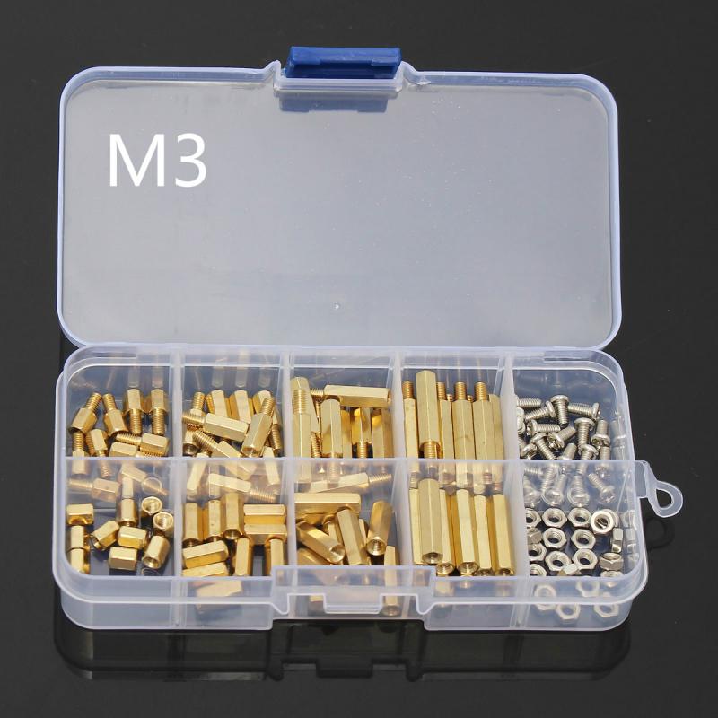Nuts Mix - 120 個 M3 オスメス真鍮六角柱スタンドオフサポートスペーサー柱 M3 ネジナット