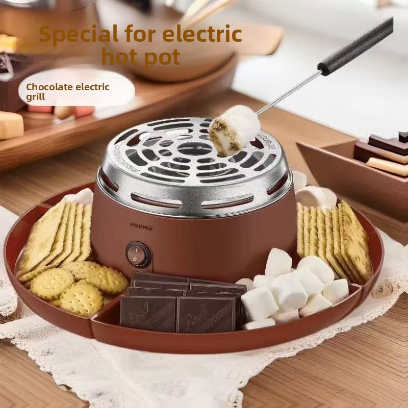 Chocolate Snack - 綿菓子製造機、スナック食品加工機器、新品、2-in-1チョコレート溶解ポット、綿菓子メーカー、フルーツプレート、家庭用パーティー用