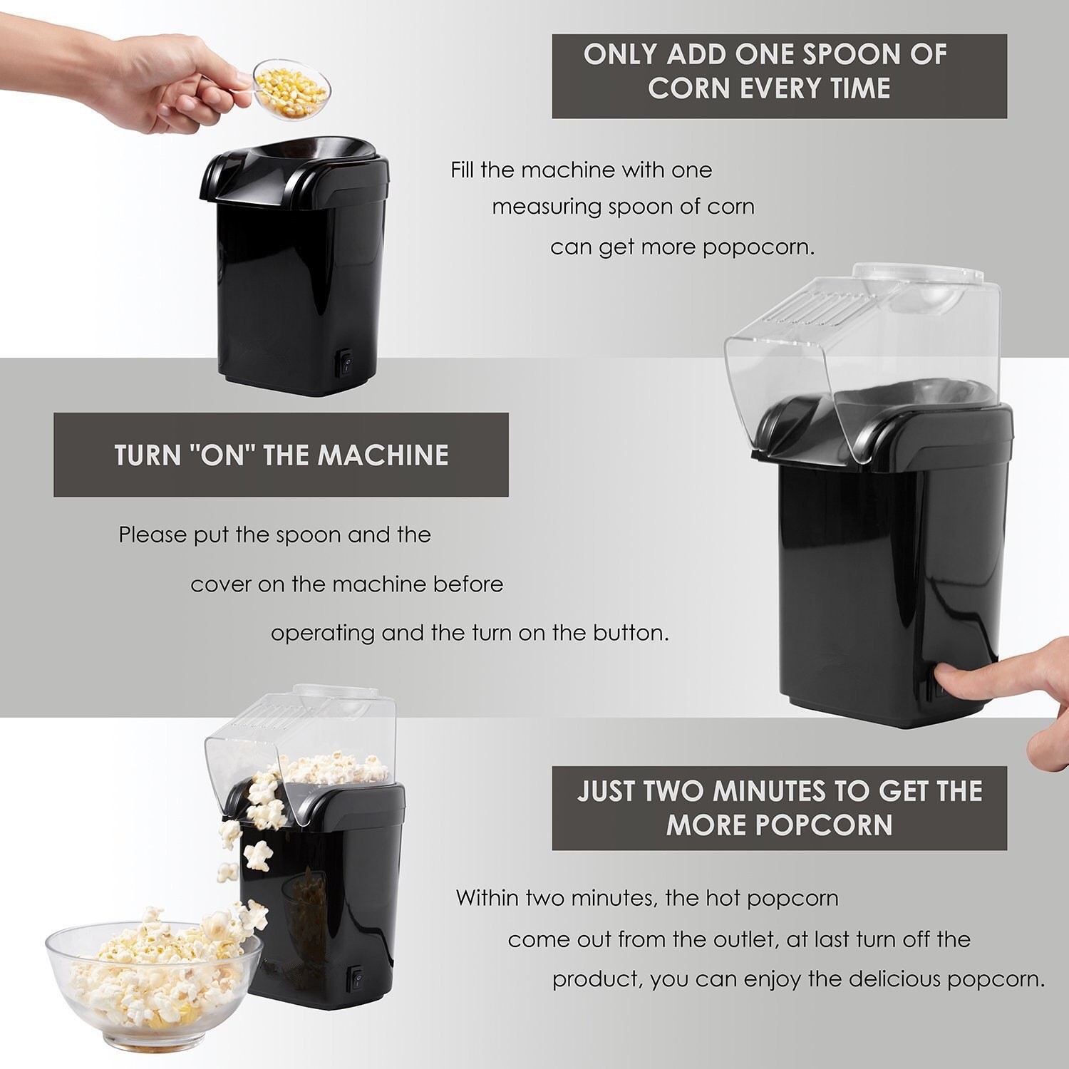操作が簡単で、家庭用として最適な小型ポップコーン製造機。 - Popcorn のレビューと価格