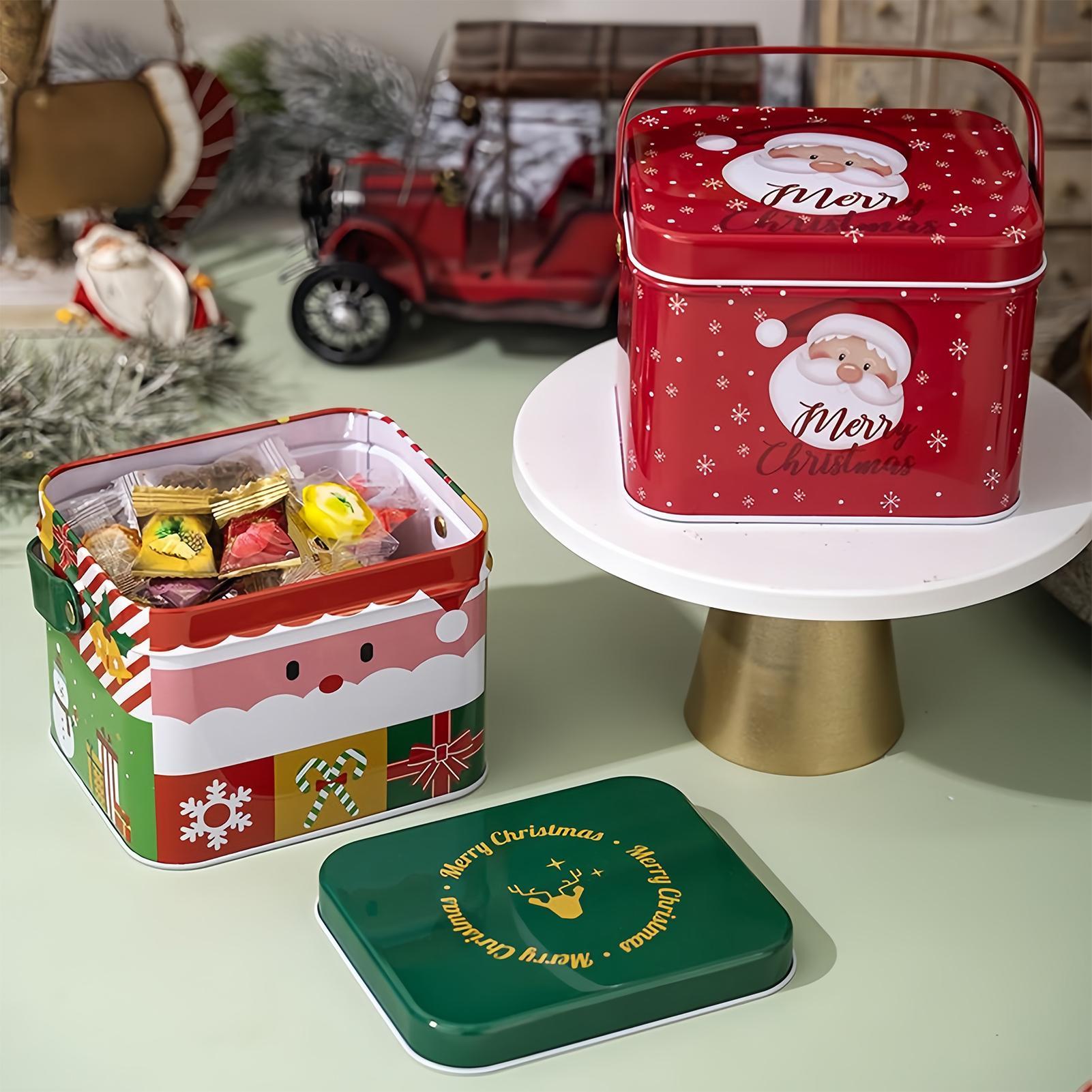 クリスマス缶 6個セット ハンドル付きメタル製 空のキャンデ - Chocolate Snack のレビューと価格